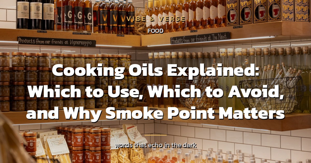 Cooking Oils Explained: Which to Use, Which to Avoid, and Why Smoke Point Matters