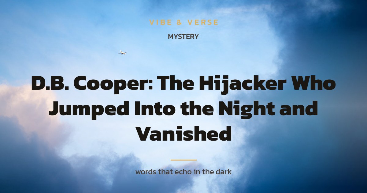 D.B. Cooper: The Hijacker Who Jumped Into the Night and Vanished