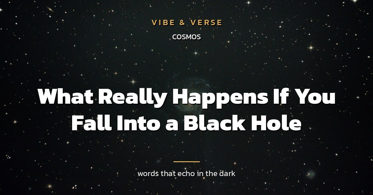 What Really Happens If You Fall Into a Black Hole