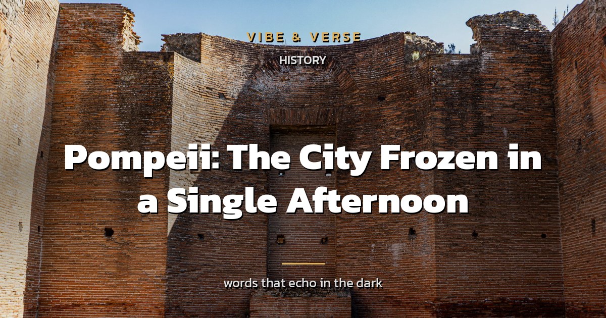 Pompeii: The City Frozen in a Single Afternoon