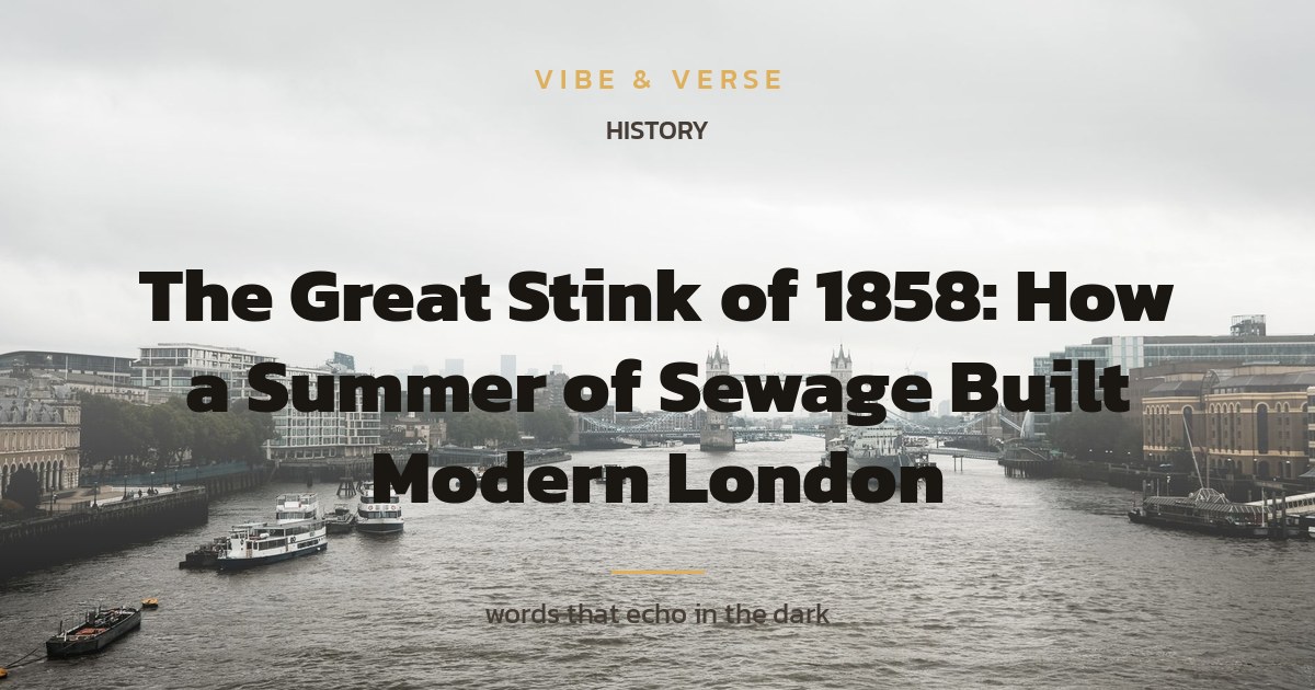 The Great Stink of 1858: How a Summer of Sewage Built Modern London