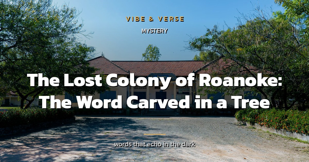 The Lost Colony of Roanoke: The Word Carved in a Tree