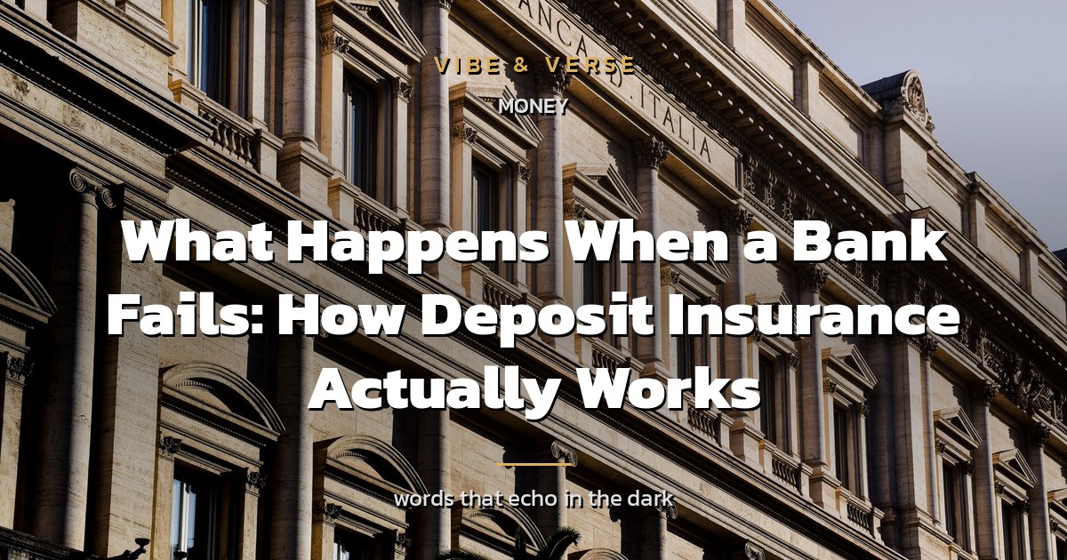 What Happens When a Bank Fails: How Deposit Insurance Actually Works